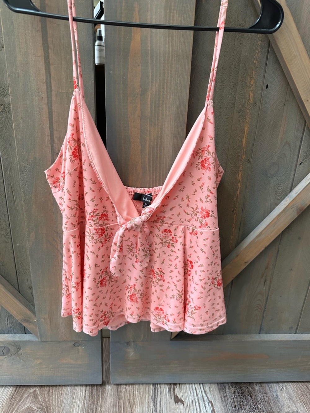 Lulus Floral Pink Tie-Front Top XL NWT - Picture 4 of 8